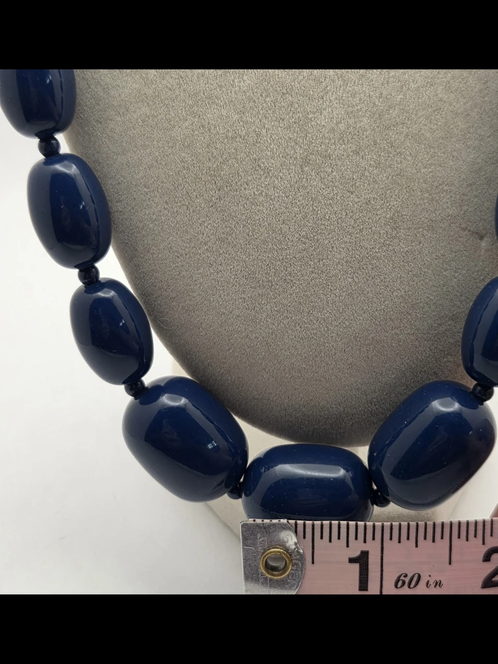 Navy Blue Chunky Resin Bead Necklace 24.5